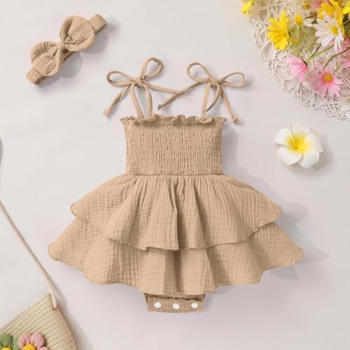YOUNGER TREE Baby Girl Clothes Infant Summer Romper Dress Sleeveless Bodysuit - Image 2