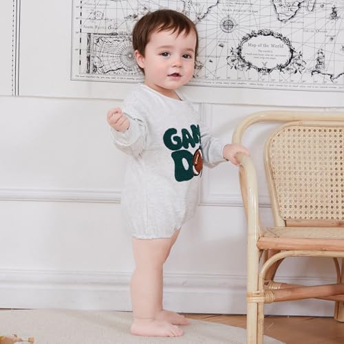 VISGOGO Newborn Infant Baby Boy Oversized Romper Sweater Bodysuits Coming Home - Image 6