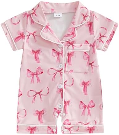 Balaflyie Newborn Summer Pajamas Baby Boy Girl Button Down Romper Cute Infant by Balaflyie