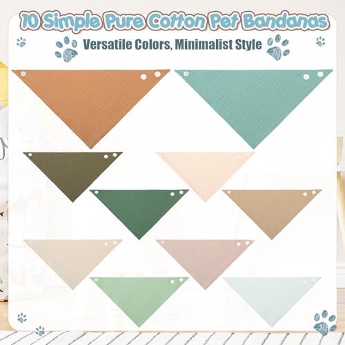 10 Pcs Muslin Cotton Triangle Dog Bandanas Reversible Pet Bibs Scarf Dog Scarves - Image 4