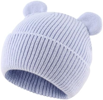 Bear Baby Beanie Knitted Baby Winter Hat Infant Toddler Boys Girls Beanie - Image 2
