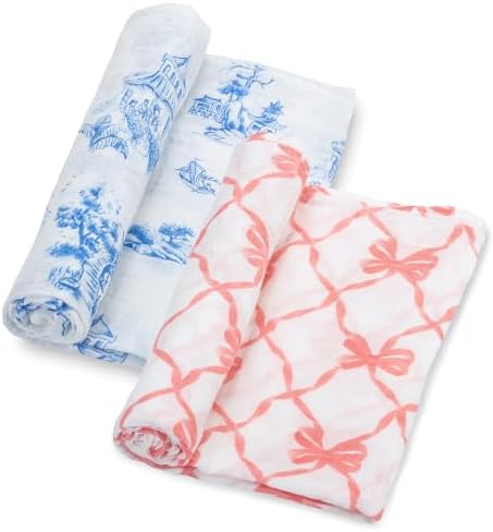 LollyBanks 100% Cotton Baby Swaddle Blankets 2 Pack, Gentle and Soft Muslin by LollyBanks