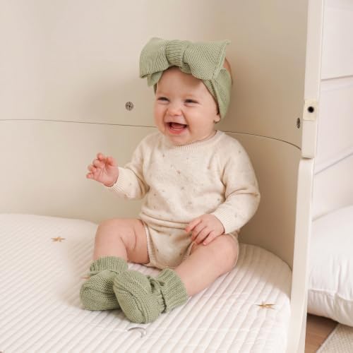 Hadetoto Baby Headband and Booties Set, 100% Organic Cotton - Image 2