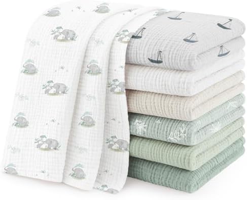 Susurration Muslin Burp Cloths 24x24 Inches Ultra Soft 100% Cotton | 7 Pack by Susurration