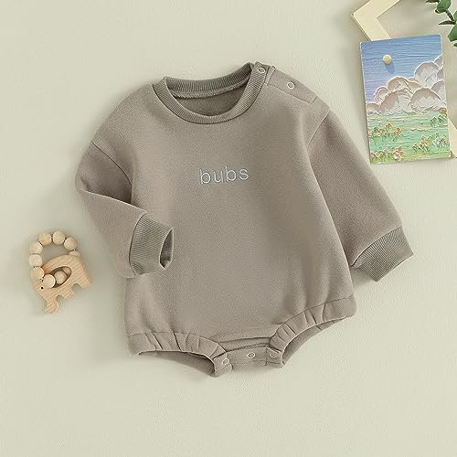 VISGOGO Newborn Infant Baby Boy Oversized Romper Sweater Bodysuits Coming Home - Image 3