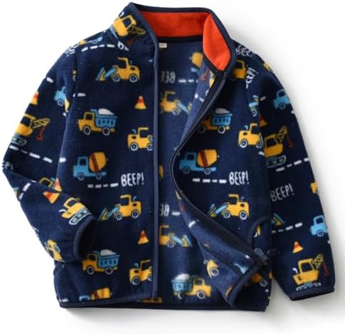 Toddler Boys Girls Fleece Jacket Lightweight Fall Spring 2-12 Years by EIGIOO