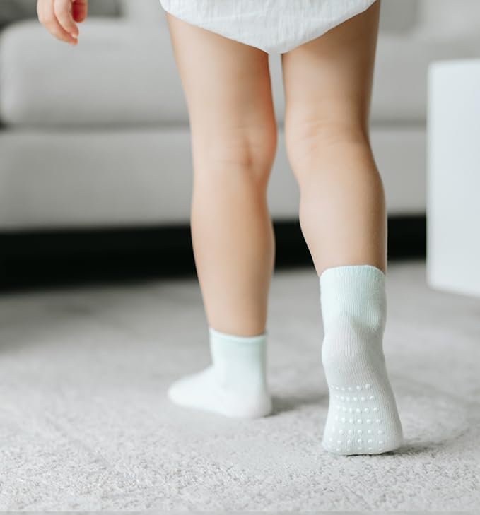 Baby Toddlers Crew Socks with Non-Slip Grip 12 Pack Cotton Stretch Socks | Soft - Image 7
