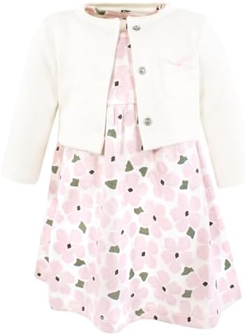 Hudson Baby Infant and Toddler Girls Cotton Dress and Cardigan Set by HudsonBaby