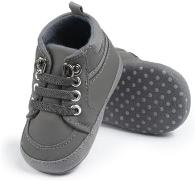 Meckior Toddler Baby Boys Girls High Tops Ankle Sneakers Soft Anti-Slip Sole PU - Image 4
