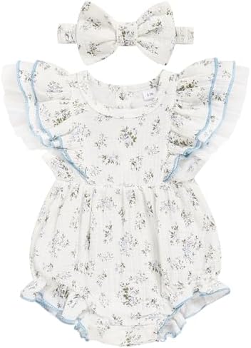 TITKKOP Ruffle Bubble Romper for Baby Girl | One-Piece Shorts Jumpsuit | Summer by TITKKOP