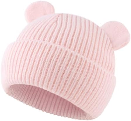 Bear Baby Beanie Knitted Baby Winter Hat Infant Toddler Boys Girls Beanie - Image 2