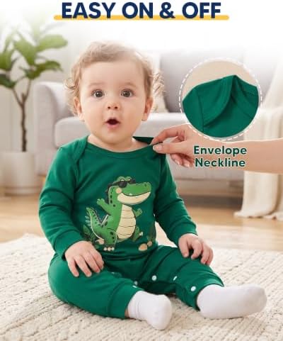 NZRVAWS Newborn Baby Boy Clothes Infant Romper 2-Pack outfit Cute Pattern - Image 2