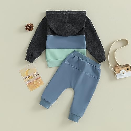 Infant Baby Boy Fall Winter Clothes Outfit Hooded Long Sweatshirt Pant Set - Image 6
