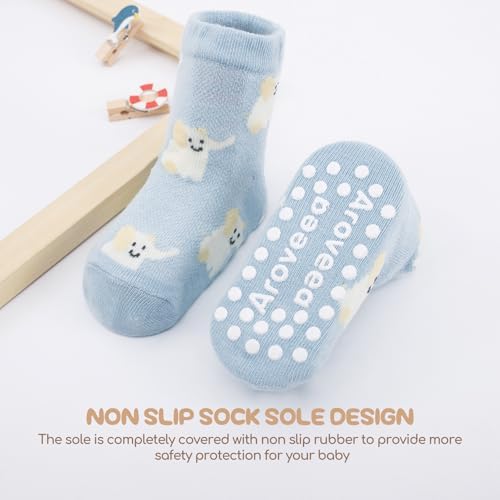 Aroveea Toddler Socks Non Slip Grip Ankle Baby 12 Pack - Image 3