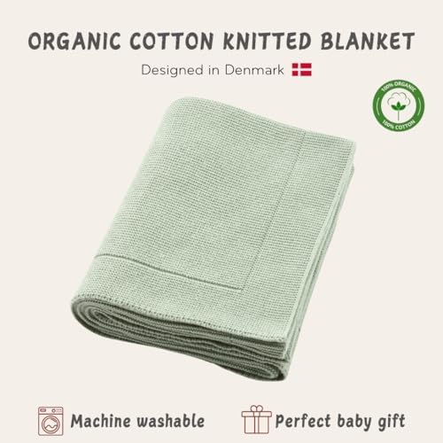 Receiving Blankets, 100% Organic Cotton Knit, Newborn Baby Swaddle | - Image 3