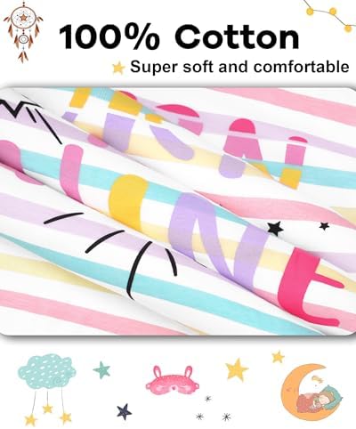 DAUGHTER QUEEN Girls Summer Pajamas Set 4 Pieces 100% Cotton Sleepwear Size 18 - Image 5