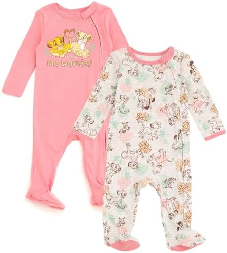 Disney Baby Girls' 2-Pack Footed Sleep N' Play Newborn to Infant by Disney