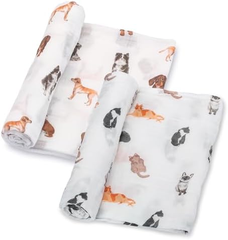 LollyBanks Baby Blankets 2 Pack, 100% Organic Cotton Muslin Swaddle Blankets by LollyBanks