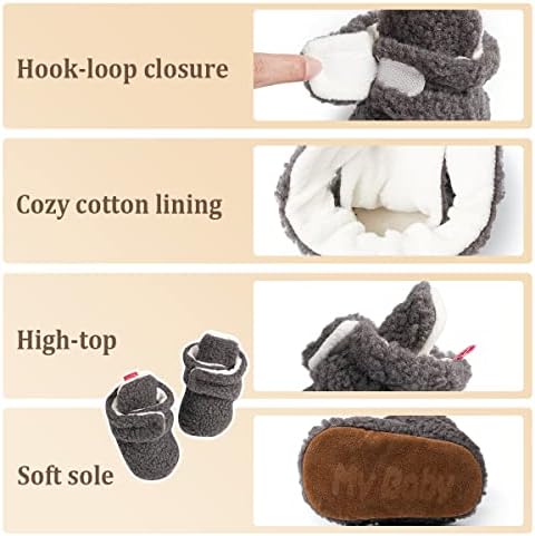 ohsofy Newborn Baby Cotton Booties Stay On Slipper Winter Warm Soft Shoes - Image 5