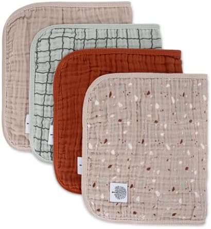 Parker Baby Co. Large 100% Cotton Muslin Burp Cloths, soft burping cloths by ParkerBabyCo