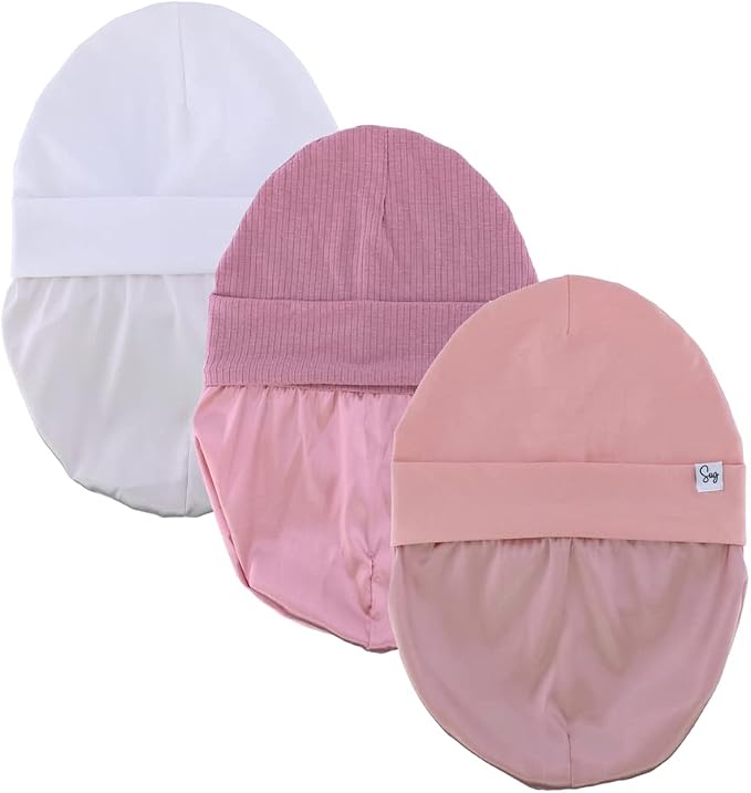 Jersey Beanie Hat for Newborn Baby Boys Girls Silky Satin Lined Hats Bonnet - Image 3