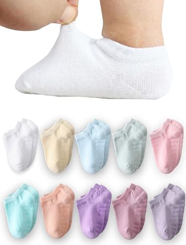 Toddler No Show Socks 10 Pairs Cotton Non Slip Baby Socks by Unknown