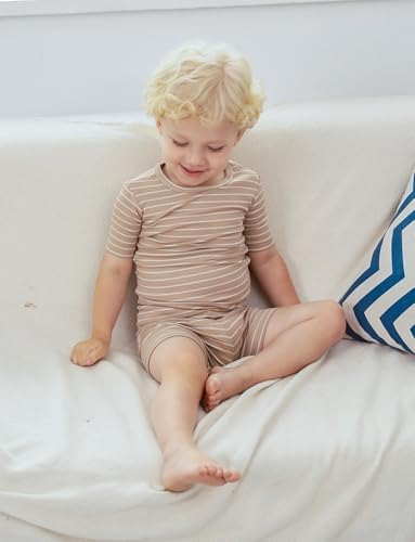 AVAUMA Stripe Pattern Baby Boys Girls Pajama Set Kids Toddler Snug fit Ribbed - Image 4