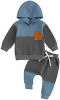 Infant Baby Boy Fall Winter Clothes Outfit Hooded Long Sweatshirt Pant Set by LIOMENGZI