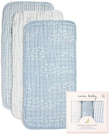Nana Baby Burp Cloths – 100% Organic Cotton, Oversized & Hypoallergenic by NanaBabyOrganics