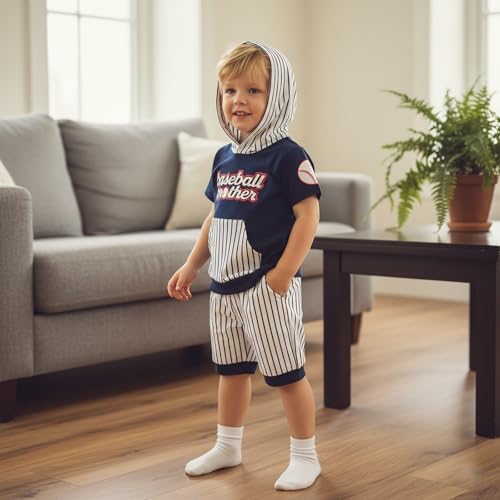 Toddler Baby Boy Hooded Dinosaur Summer Outfit Funny T-Shirt Shorts Set - Image 5