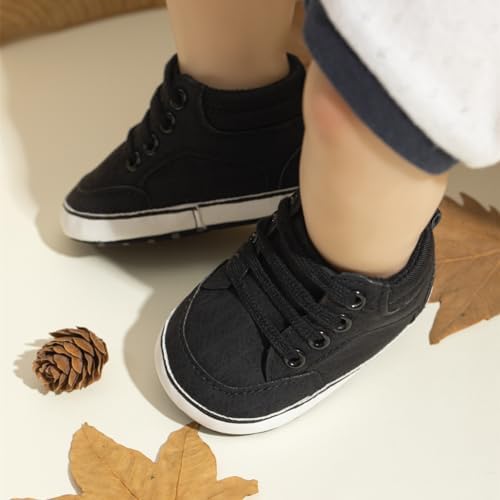 Meckior Toddler Baby Boys Girls High Tops Ankle Sneakers Soft Anti-Slip Sole PU - Image 2
