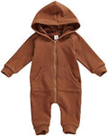 FYBITBO Infant Baby Boys Girls Clothing Zipper Hooded Jumpsuit Romper Long by FYBITBO