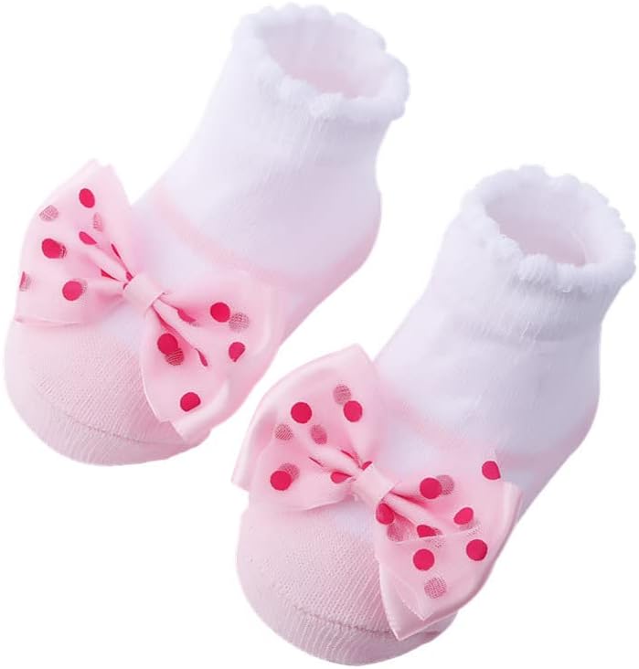 Newborn Baby-girls Socks and Bow Infant Toddler Ankle Socks - Image 7