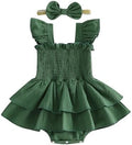 Newborn Baby Girls Summer Clothes Ruffle Sleeveless Pleated Smocked Bubble by Ursobutegl