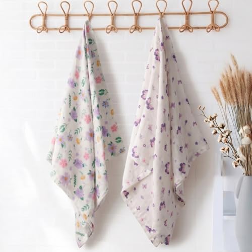 2 Pack Pink Bow Muslin Swaddle Blankets 100% Cotton Breathable Receiving - Image 2