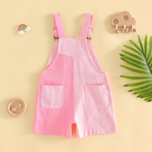 Fernvia Toddler Kids Baby Girl Boy Contrast Color Overalls Shorts Clothes - Image 6