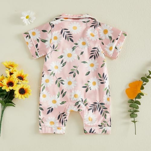 Kuriozud Baby Girl Boy Romper Pajamas Onesie Short Sleeve Button Down Pjs - Image 6