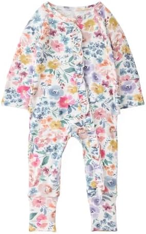Little Sleepies Ruffle Zippy, Viscose from Bamboo Baby Pajamas, Girls Sleepers by LittleSleepies