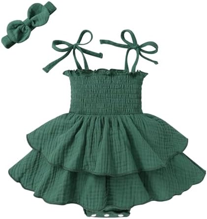 YOUNGER TREE Baby Girl Clothes Infant Summer Romper Dress Sleeveless Bodysuit by YOUNGERTREE