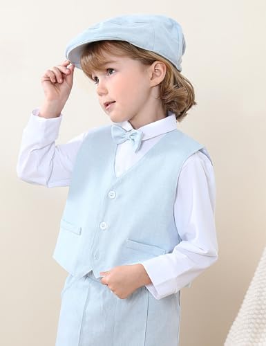 A&J DESIGN Baby Boys Newsboy Cap Toddler Kids Tweed Vintage Flat Hat - Image 3