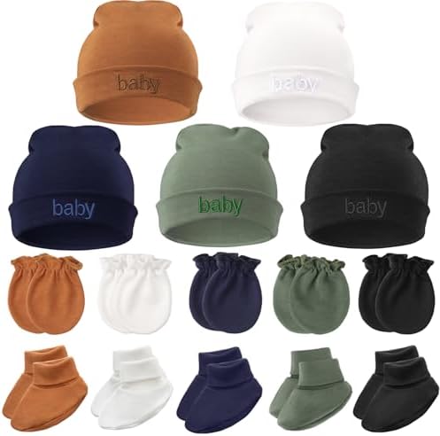BQUBO Newborn Baby Hat Mittens Socks Set Infant Cotton Beanie Gloves Thick Warm by DRESHOW