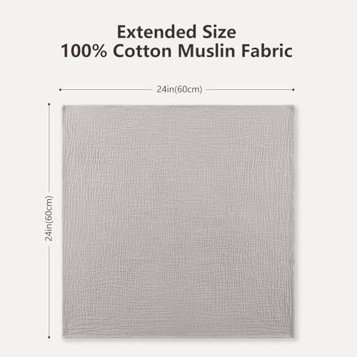 Susurration Muslin Burp Cloths 24x24 Inches Ultra Soft 100% Cotton | 7 Pack - Image 2