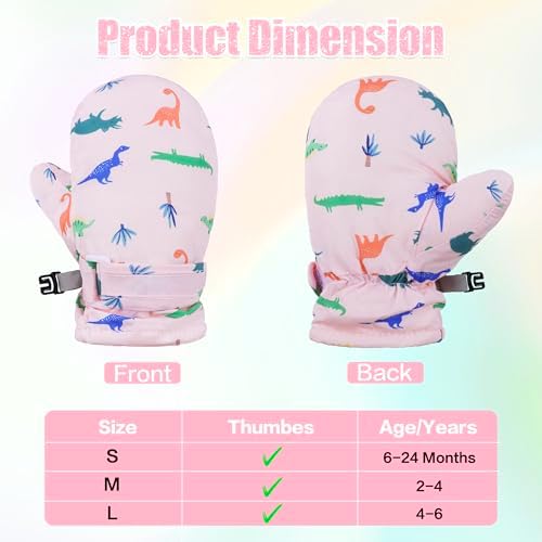 Toddler Mittens Lined Fleece Snow Gloves - Image 4