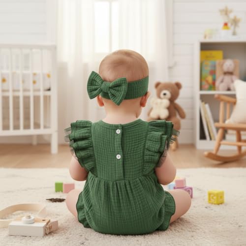 TITKKOP Ruffle Bubble Romper for Baby Girl | One-Piece Shorts Jumpsuit | Summer - Image 7