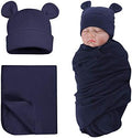 PESAAT Cotton Baby Swaddle Hat Set Newborn Infant Hats Receiving Blankets by Pesaat
