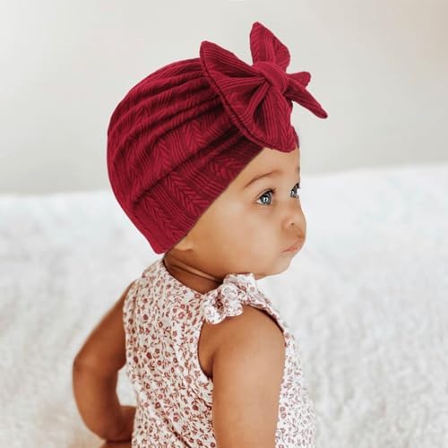 BQUBO Baby Turban Hats and Mittens Set Newborn Infant Hospital Hats Caps - Image 2