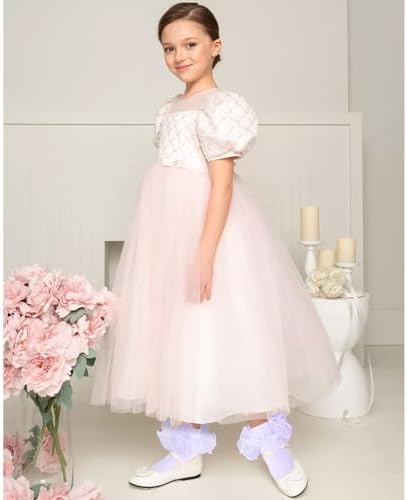 Girls Ruffle Socks Double Lace Turn Cuff Frilly Church Dress Socks - Image 3