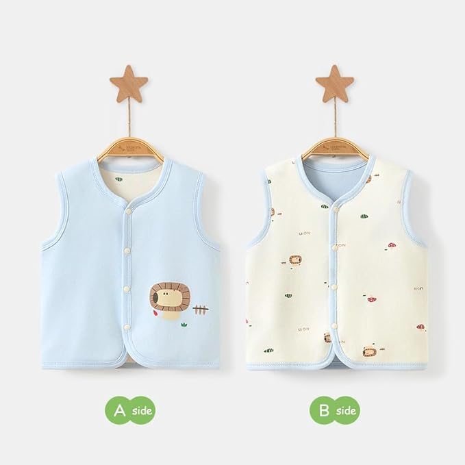 Baby Vest for Girls&Boys, Cotton Reversible Vest Coat for Spring & Autumn - Image 3