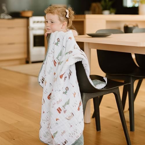 Little Unicorn Muslin Quilt Blanket | 100% Cotton Soft Multi-Layered Muslin - Image 5