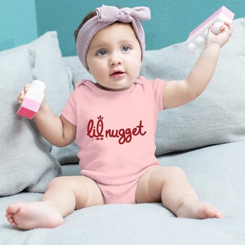 Little Nugget Bodysuit Baby Funny Lil Nugget Baby Bodysuit Chicken Bodysuits - Image 3